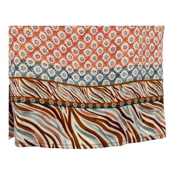 Rachel Roy Womens Size XS Multi-Pattern Top In Orange & Brown - Picture 2 of 7